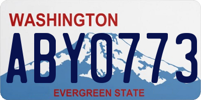 WA license plate ABY0773