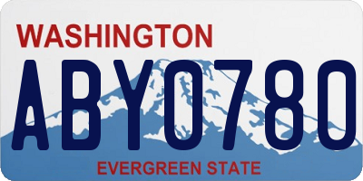 WA license plate ABY0780