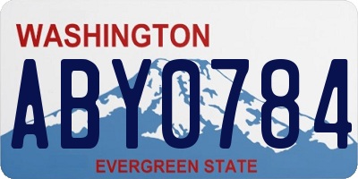 WA license plate ABY0784