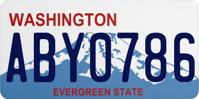 WA license plate ABY0786