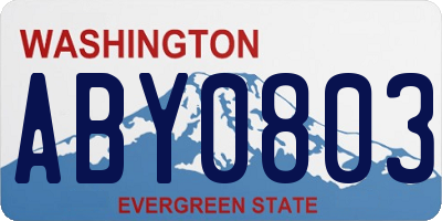 WA license plate ABY0803