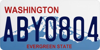 WA license plate ABY0804