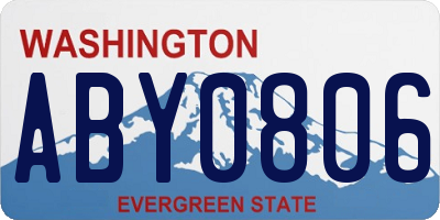 WA license plate ABY0806