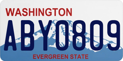 WA license plate ABY0809