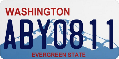 WA license plate ABY0811
