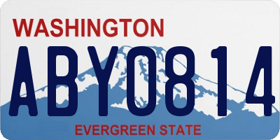WA license plate ABY0814