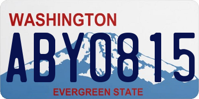 WA license plate ABY0815