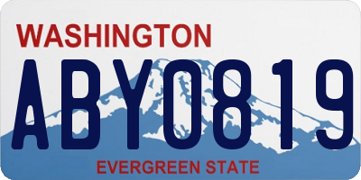 WA license plate ABY0819