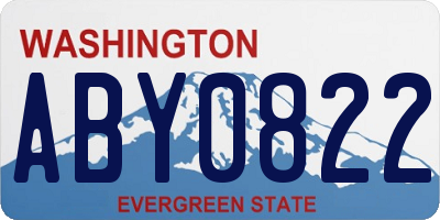 WA license plate ABY0822