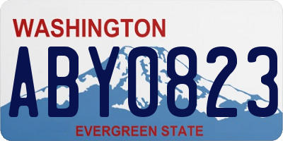 WA license plate ABY0823
