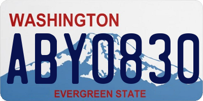 WA license plate ABY0830