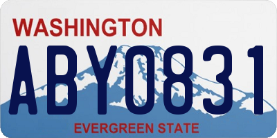 WA license plate ABY0831