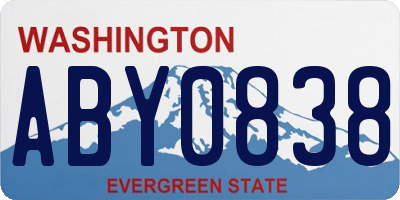 WA license plate ABY0838