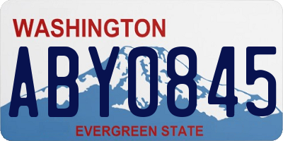 WA license plate ABY0845