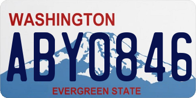 WA license plate ABY0846