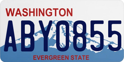 WA license plate ABY0855