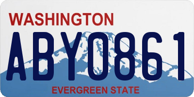 WA license plate ABY0861