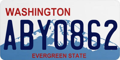 WA license plate ABY0862