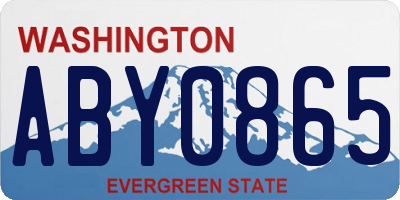 WA license plate ABY0865