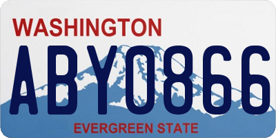 WA license plate ABY0866