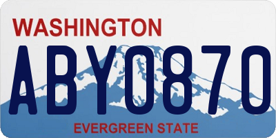 WA license plate ABY0870