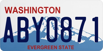 WA license plate ABY0871