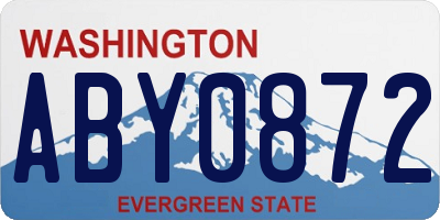 WA license plate ABY0872