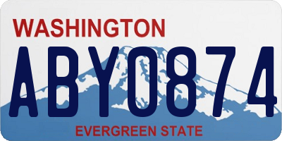 WA license plate ABY0874
