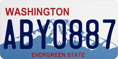 WA license plate ABY0887