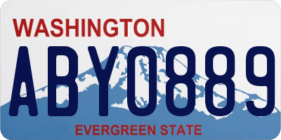 WA license plate ABY0889