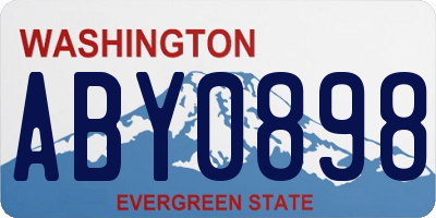 WA license plate ABY0898