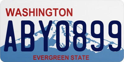WA license plate ABY0899