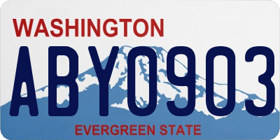 WA license plate ABY0903