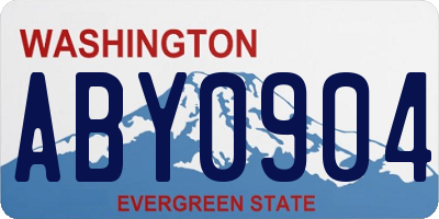 WA license plate ABY0904
