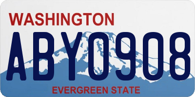 WA license plate ABY0908