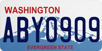 WA license plate ABY0909
