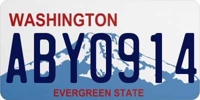 WA license plate ABY0914