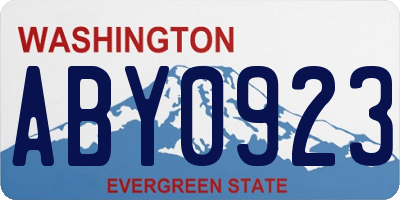 WA license plate ABY0923