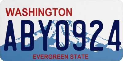 WA license plate ABY0924