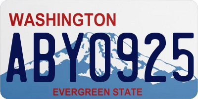 WA license plate ABY0925