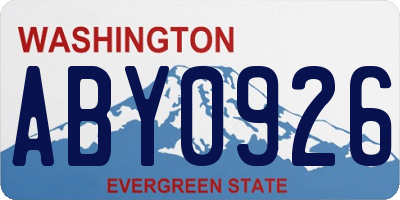 WA license plate ABY0926