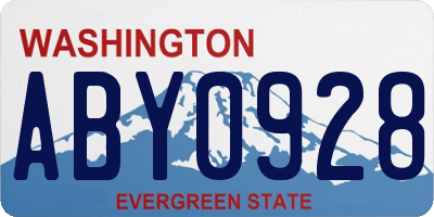 WA license plate ABY0928