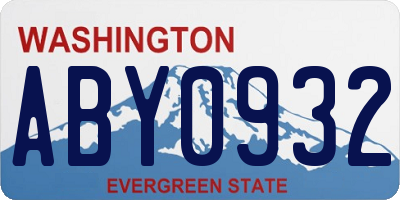 WA license plate ABY0932