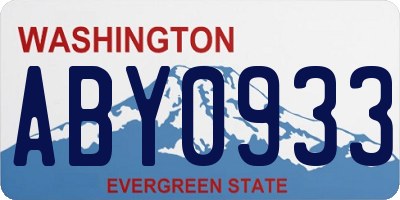 WA license plate ABY0933