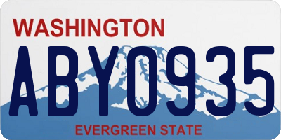 WA license plate ABY0935