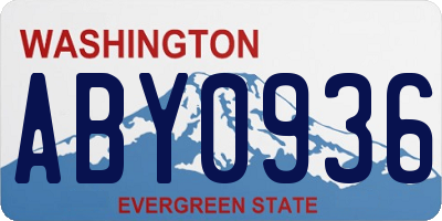 WA license plate ABY0936