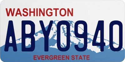 WA license plate ABY0940