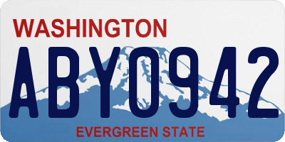 WA license plate ABY0942