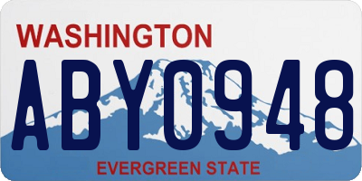 WA license plate ABY0948