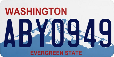 WA license plate ABY0949